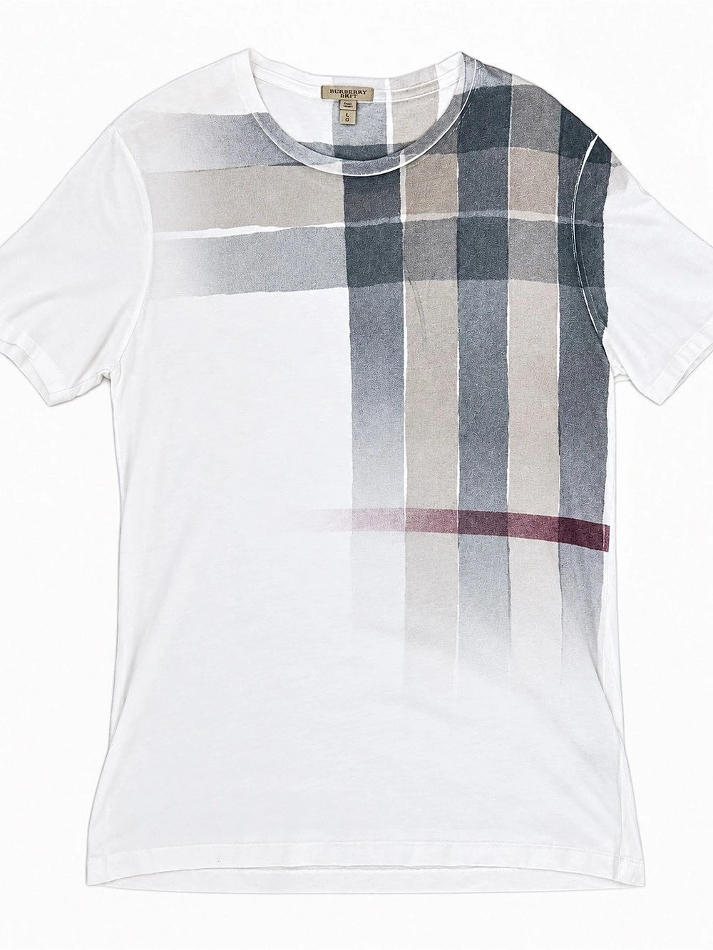 Burberry Men's Plaid Short Sleeve Tee Size Large